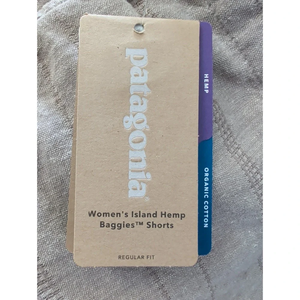 NWT Patagonia Island Hemp Baggies Shorts Sz S Taupe 3" Organic Cotton Textured - Picture 7 of 9